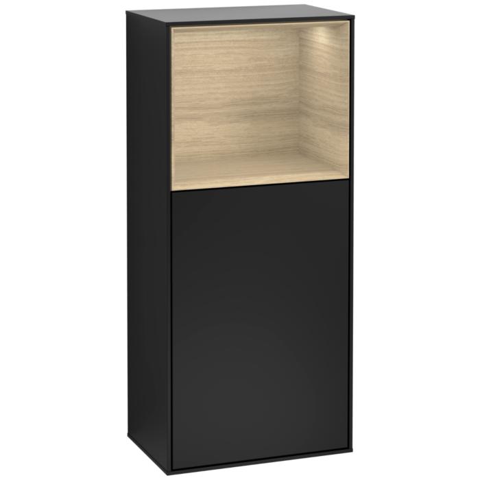 Villeroy Und Boch Finion Seitenschrank G500PCPD 41,8X93,6Cm, Links, Emotion, Regal Oben Oak Veneer, Black Matt Lacquer