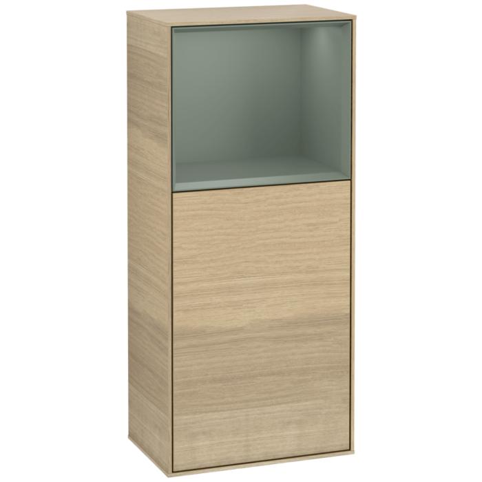 Villeroy Und Boch Finion Seitenschrank F510GMPC 41,8X93,6X27Cm, Rechts, Regal Oben Olive Matt, Oak Veneer