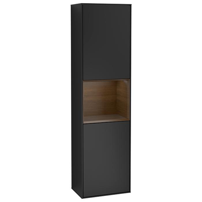 Villeroy Und Boch Finion Hochschrank G470GNPD 41,8X151,6Cm, Rechts, Emotion, Regal Walnut Veneer, Black Matt Lacquer