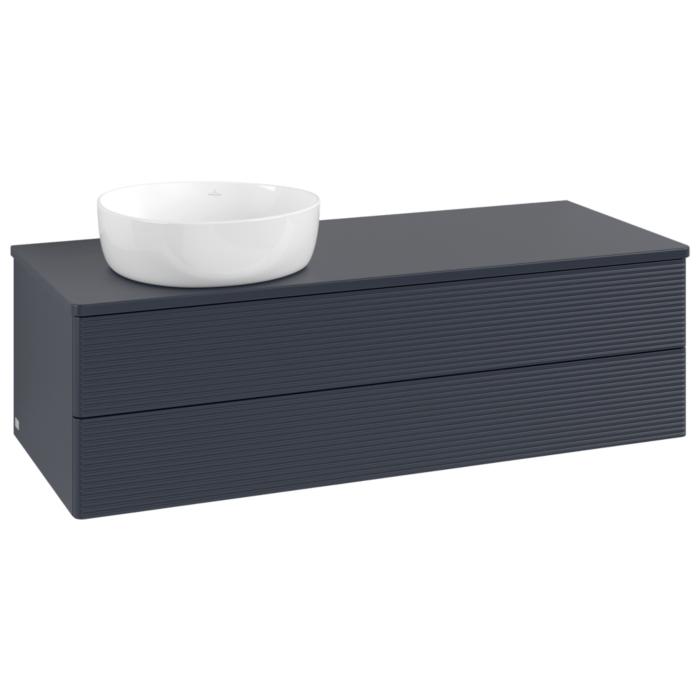 Villeroy Und Boch Antao Waschtisch-Unterschrank K22110HG 120X36X50Cm, Waschbeckenplattenfarbe Lack, Midnight Blue Matt Lacquer