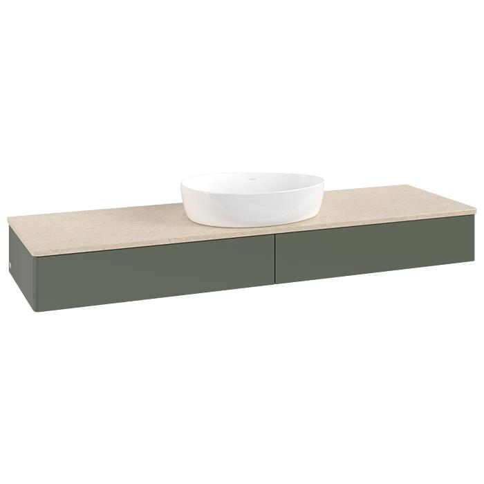 Villeroy Und Boch Antao Waschtisch-Unterschrank K14013HL 160X19X50Cm, Waschbeckenplattenfarbe Botticino, Leaf Green Matt Lacquer