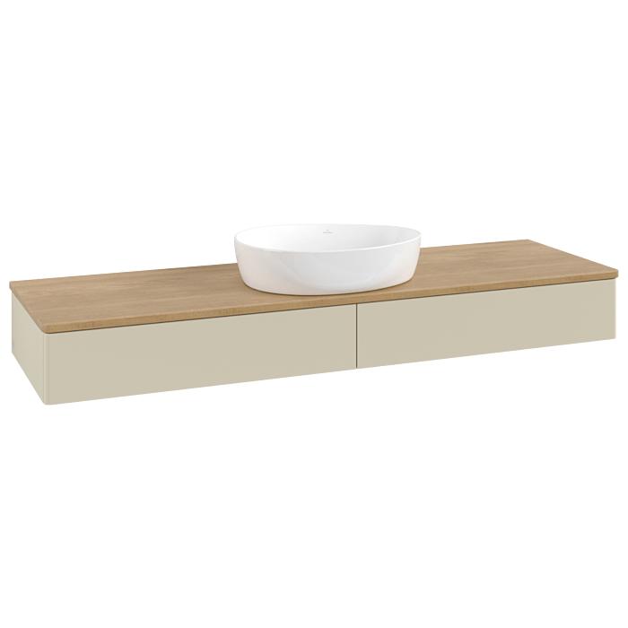 Villeroy Und Boch Antao Waschtisch-Unterschrank K14011HJ 160X19X50Cm, Waschbeckenplattenfarbe Honey Oak, Silk Grey Matt Lacquer