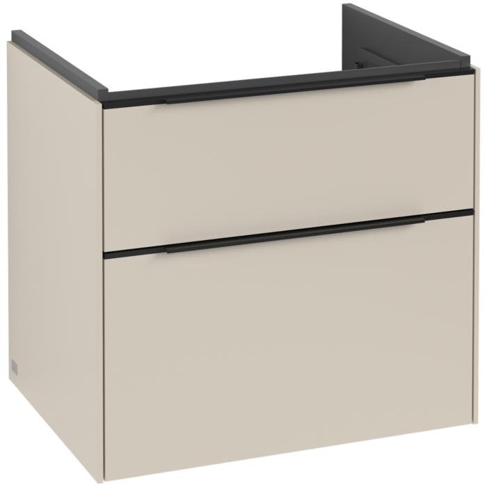Villeroy Und Boch Subway 3.0 Waschtisch-Unterschrank C576L1VN 62,2X57,6X47,8Cm, Mit Led/Griff Volcano Black, Cashmere Grey
