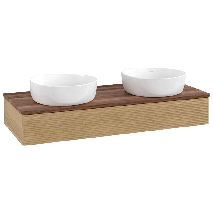 Villeroy & Boch Antao Waschtischunterschrank 1200X190X500Mm L13112HN Mit Beleuchtung Mit Struktur Fk/Ap: HN/2