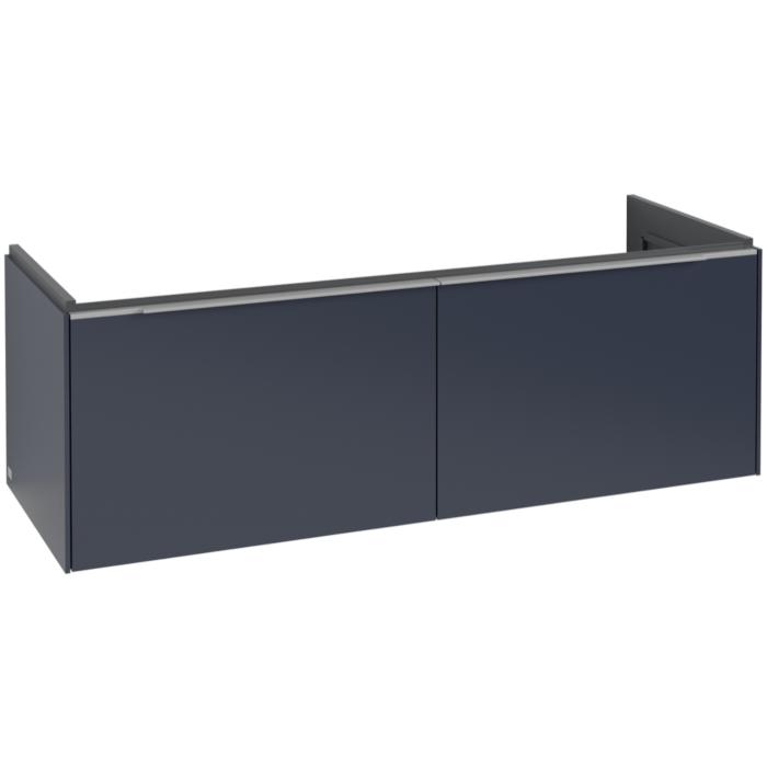 Villeroy Und Boch Subway 3.0 Waschtisch-Unterschrank C567L0VQ 127,2X42,9X47,8Cm, Mit Led/Griff Aluminium GläNzend, Marine Blue
