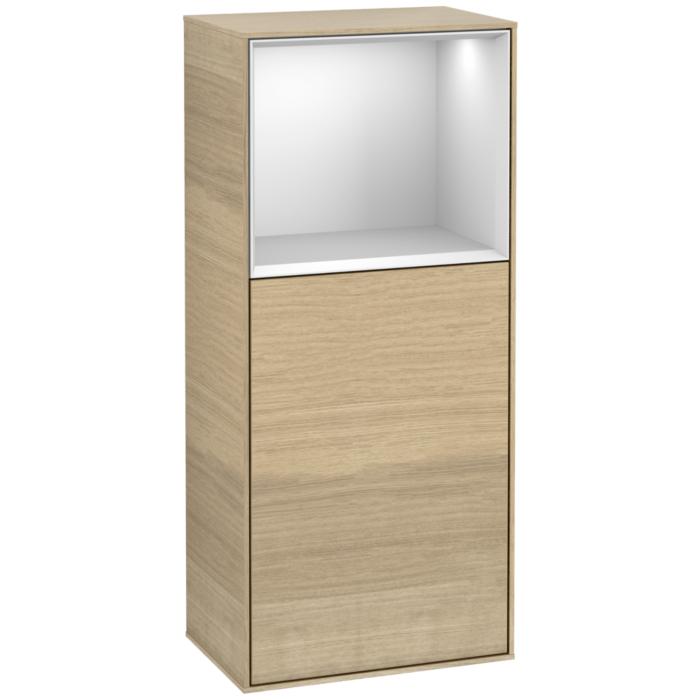 Villeroy Und Boch Finion Seitenschrank F500MTPC 41,8X93,6X27Cm, Links, Regal Oben White Matt, Oak Veneer