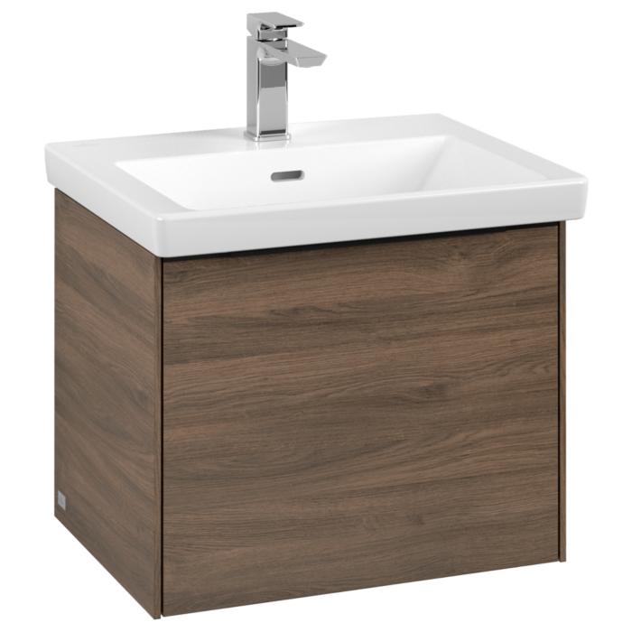 Villeroy Und Boch Subway 3.0 Waschtisch-Unterschrank C57901VH 52,3X42,9X44,75Cm, Ohne Led/Griff Volcano Black, Arizona Oak