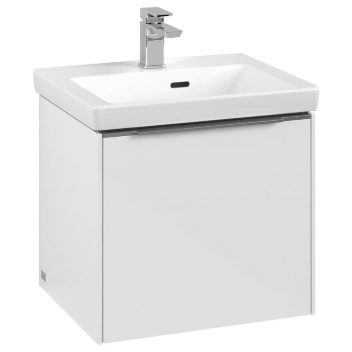 Villeroy Und Boch Subway 3.0 Waschtisch-Unterschrank C580L0VE 47,3X42,9X40,75Cm, Mit Led/Griff Aluminium GläNzend, Brilliant White