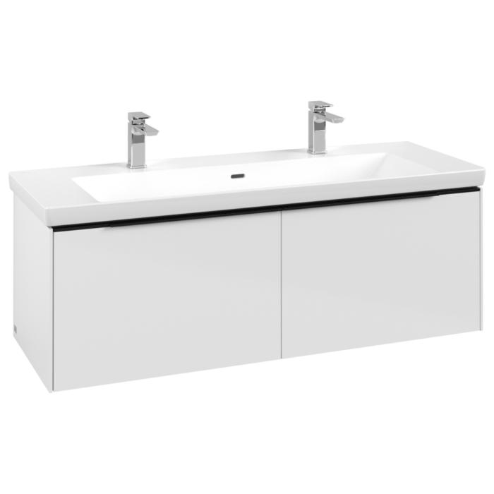 Villeroy Und Boch Subway 3.0 Waschtisch-Unterschrank C601L1VE 127,2X42,9X47,8Cm, Mit Led/Griff Volcano Black, Brilliant White