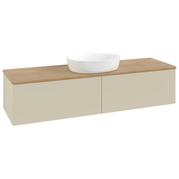 Villeroy Und Boch Antao Waschtisch-Unterschrank K36011HJ 160X36X50Cm, Waschbeckenplattenfarbe Honey Oak, Silk Grey Matt Lacquer