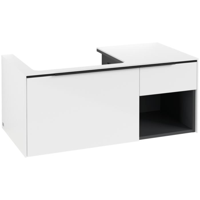 Villeroy Und Boch Subway 3.0 Waschtisch-Unterschrank C572L1VE 100,1X42,25X51,6Cm, Mit Led/Griff Volcano Black, Brilliant White