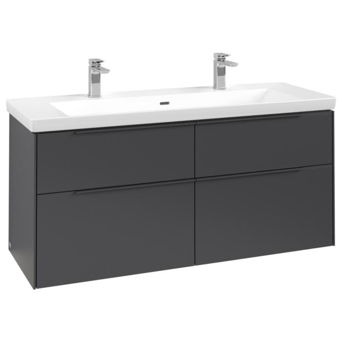 Villeroy Und Boch Subway 3.0 Waschtisch-Unterschrank C602L2VR 127,2X57,6X47,8Cm, Mit Led/Griff Monochrom, Graphite