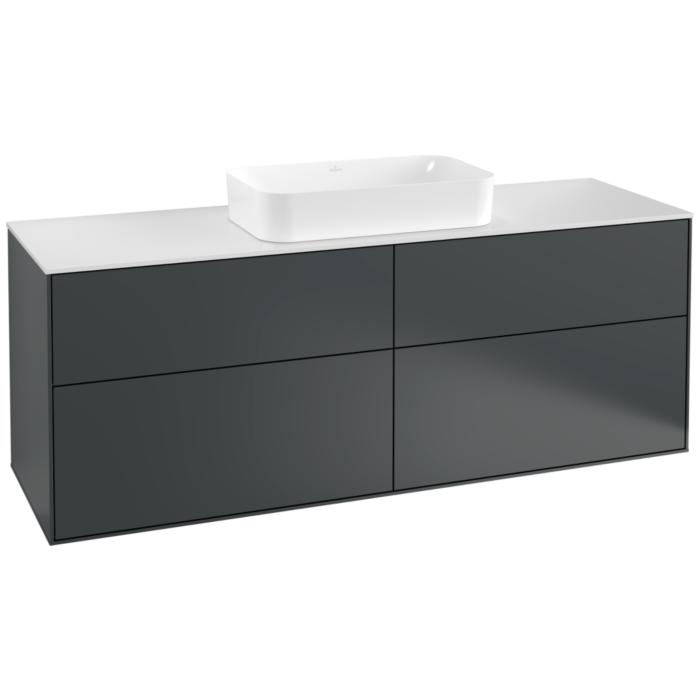 Villeroy Und Boch Finion Waschtischunterschrank G32100HG 160X60,3Cm, Emotion, Abdeckplatte White Matt, Midnight Blue Matt Lacquer