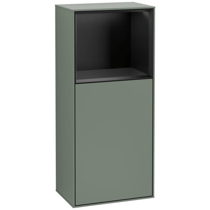 Villeroy Und Boch Finion Seitenschrank F500PDGM 41,8X93,6X27Cm, Links, Regal Oben Black Matt, Olive Matt Lacquer