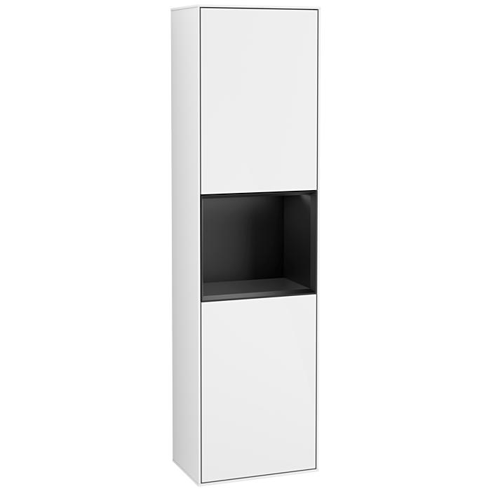 Villeroy Und Boch Finion Hochschrank G460PDGF 41,8X151,6Cm, Links, Emotion, Regal Black Matt Lacquer, Glossy White Lacquer