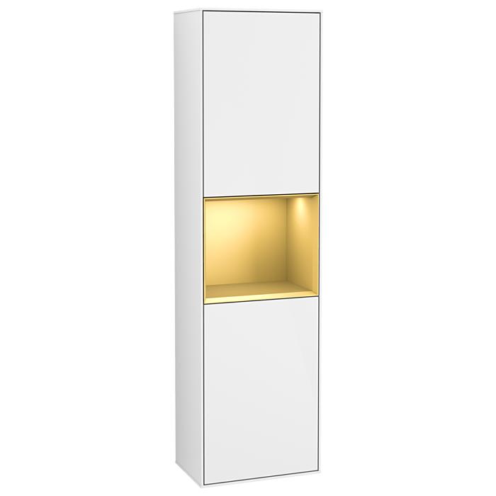 Villeroy Und Boch Finion Hochschrank F470HFGF 41,8X151,6X27Cm, Rechts, Regal Gold Matt Lacquer, Glossy White Lacquer