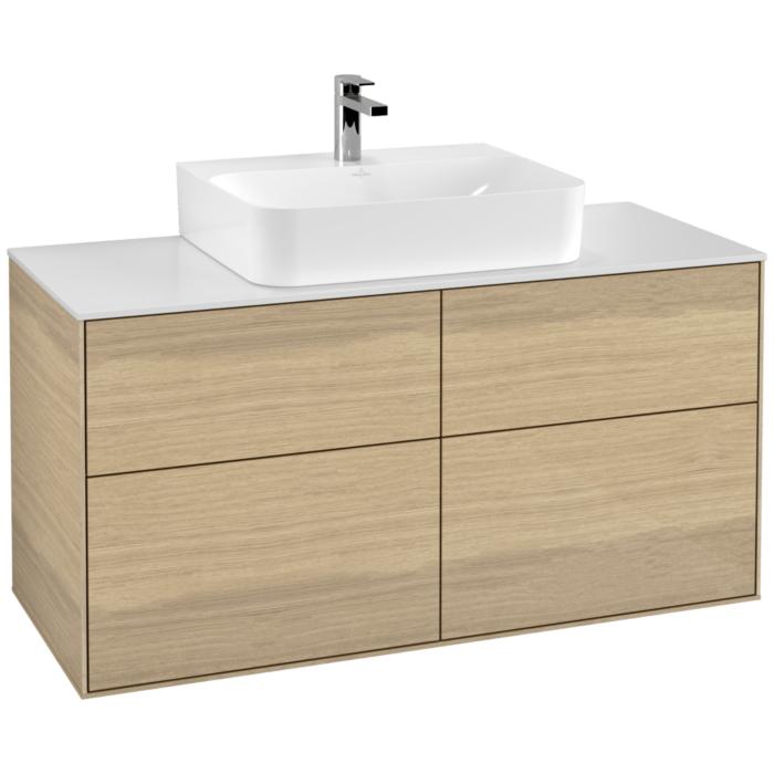 Villeroy Und Boch Finion Waschtischunterschrank G13100PC 120X60,3Cm, Emotion, Abdeckplatte White Matt, Oak Veneer