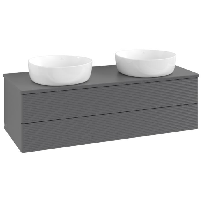 Villeroy & Boch Antao Waschtischunterschrank 1200x360x500mm L24110GK mit Beleuchtung mit Struktur FK/AP: GK/0