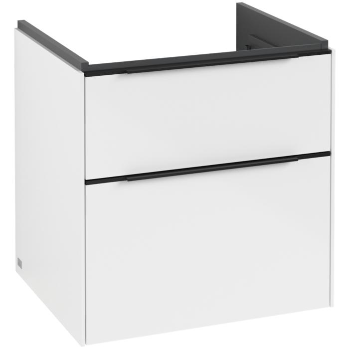 Villeroy Und Boch Subway 3.0 Waschtisch-Unterschrank C578L1VE 57,2X57,6X47,8Cm, Mit Led/Griff Volcano Black, Brilliant White