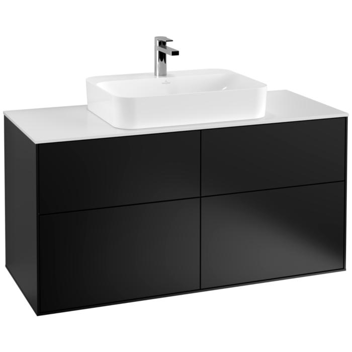Villeroy Und Boch Finion Waschtischunterschrank G38100PD 120X60,3Cm, Emotion, Abdeckplatte White Matt, Black Matt Lacquer