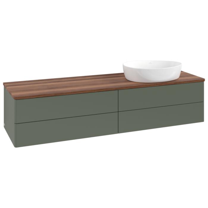 Villeroy Und Boch Antao Waschtisch-Unterschrank L27012HL 160X36X50Cm, Waschbeckenplattenfarbe Warm Walnut, Leaf Green Matt Lacquer