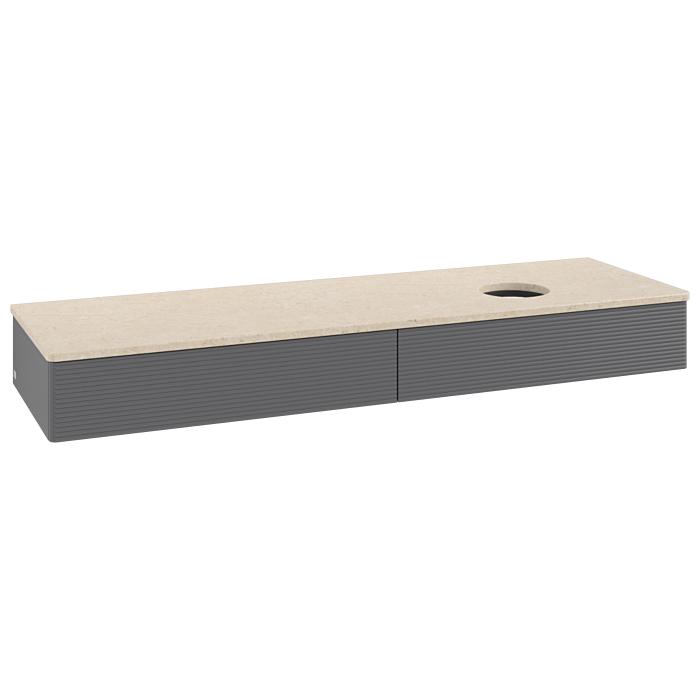 Villeroy & Boch Antao Waschtischunterschrank 1600X190X500Mm L16113GK Mit Beleuchtung Mit Struktur Fk/Ap: GK/3