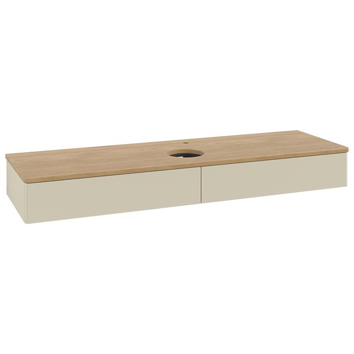 Villeroy Und Boch Antao Waschtisch-Unterschrank K14051HJ 160X19X50Cm, Hahnlochbohrung, Waschbeckenplattenfarbe Honey Oak, Silk Grey Matt Lacquer