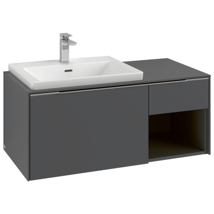 Villeroy Und Boch Subway 3.0 Waschtisch-Unterschrank C57202VR 100,1X42,25X51,6Cm, Ohne Led/Griff Monochrom, Graphite