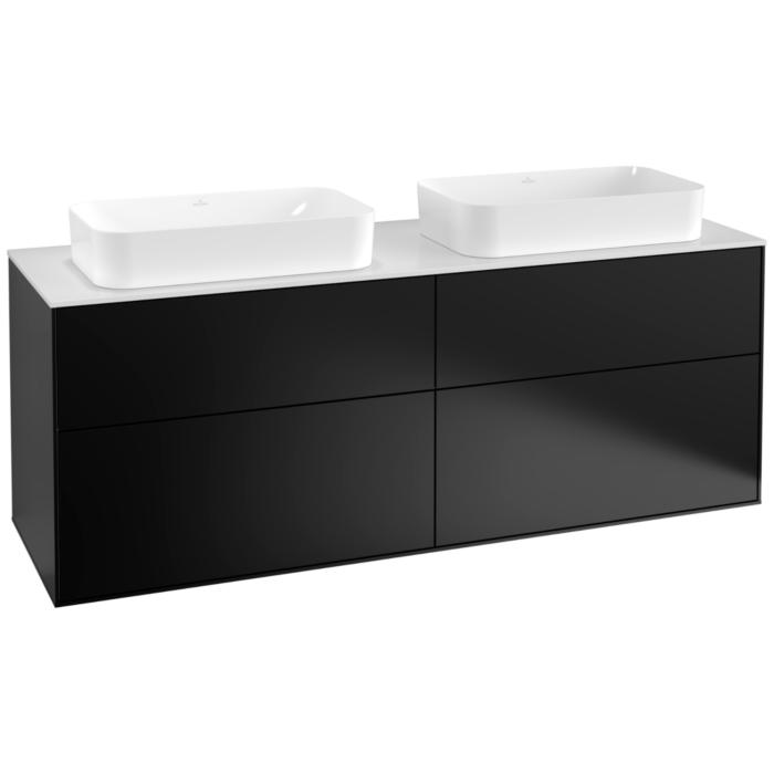 Villeroy Und Boch Finion Waschtischunterschrank F31100PD 160X60,3Cm, Abdeckplatte White Matt, Black Matt Lacquer