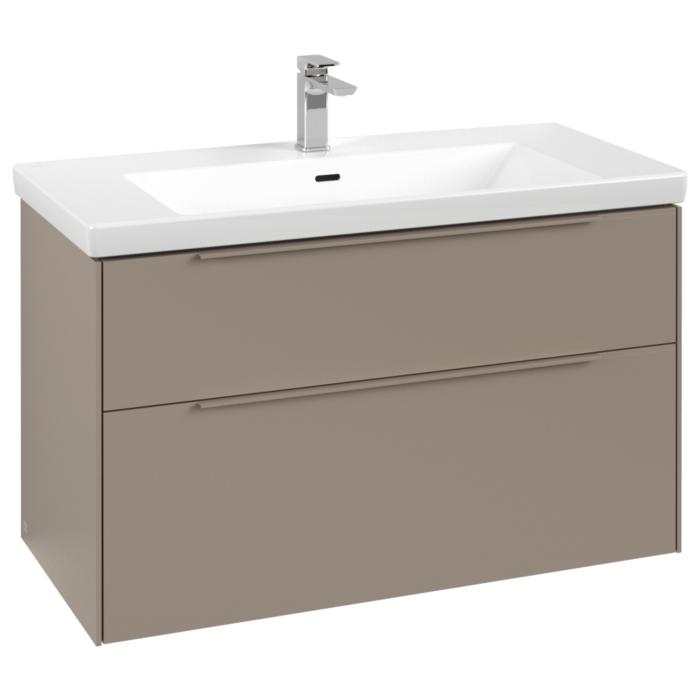 Villeroy Und Boch Subway 3.0 Waschtisch-Unterschrank C570L2VM 97,3X57,6X47,8Cm, Mit Led/Griff Monochrom, Taupe