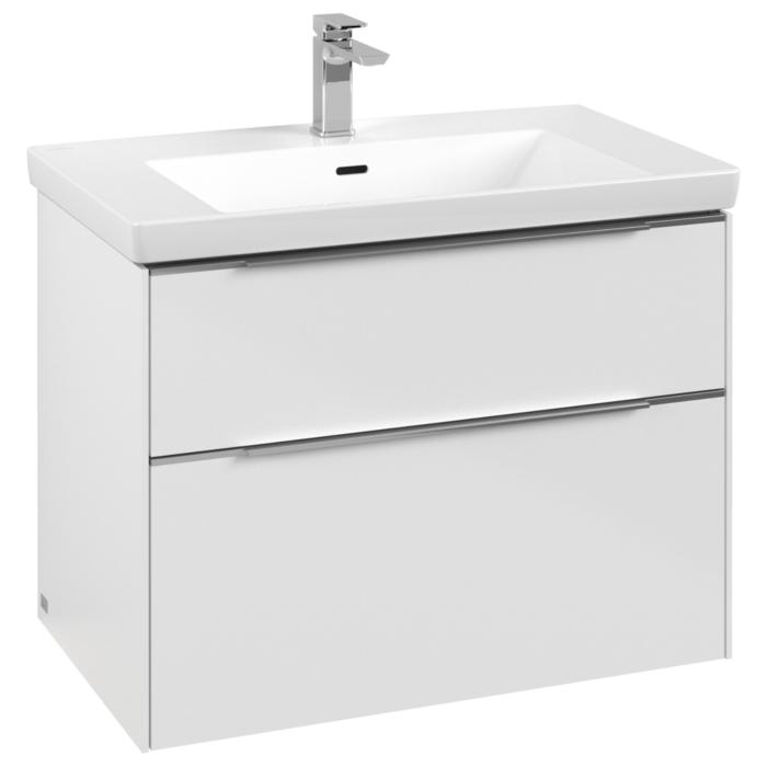 Villeroy Und Boch Subway 3.0 Waschtisch-Unterschrank C574L0VE 77,2X57,6X47,8Cm, Mit Led/Griff Aluminium GläNzend, Brilliant White