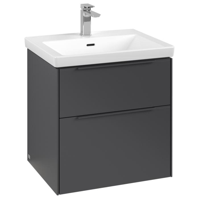 Villeroy Und Boch Subway 3.0 Waschtisch-Unterschrank C578L2VR 57,2X57,6X47,8Cm, Mit Led/Griff Monochrom, Graphite