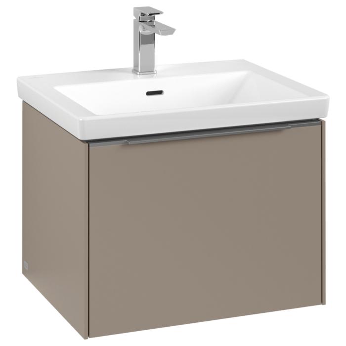Villeroy Und Boch Subway 3.0 Waschtisch-Unterschrank C577L0VM 57,2X42,9X47,8Cm, Mit Led/Griff Aluminium GläNzend, Taupe