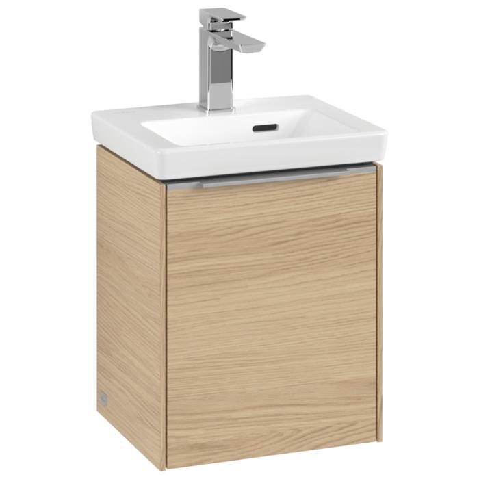 Villeroy Und Boch Subway 3.0 Waschtisch-Unterschrank C58400VJ 35,1X42,9X30,9Cm, Schanier Rechts/Griff Aluminium GläNzend, Nordic Oak