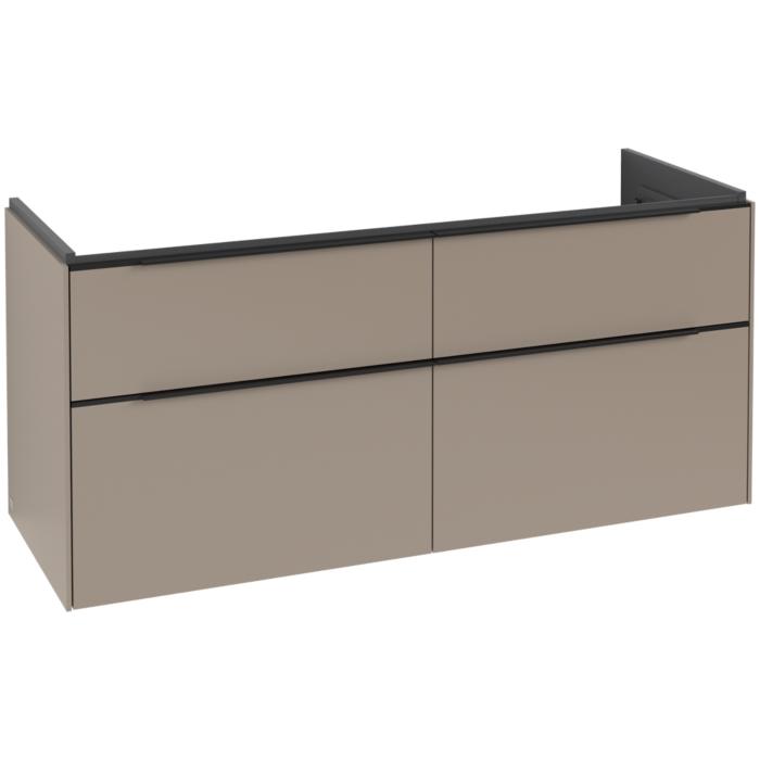Villeroy Und Boch Subway 3.0 Waschtisch-Unterschrank C568L1VM 127,2X56,6X47,8Cm, Mit Led/Griff Volcano Black, Taupe