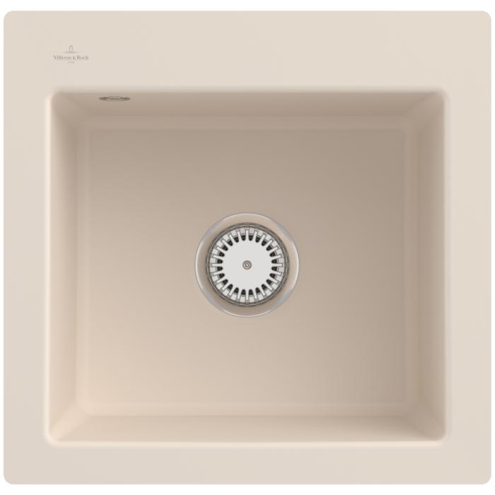 Villeroy Und Boch Subway FläChenbüNdige SpüLe 33151FFU Mit Ablaufgarnitur Und HandbetäTigung, Ivory