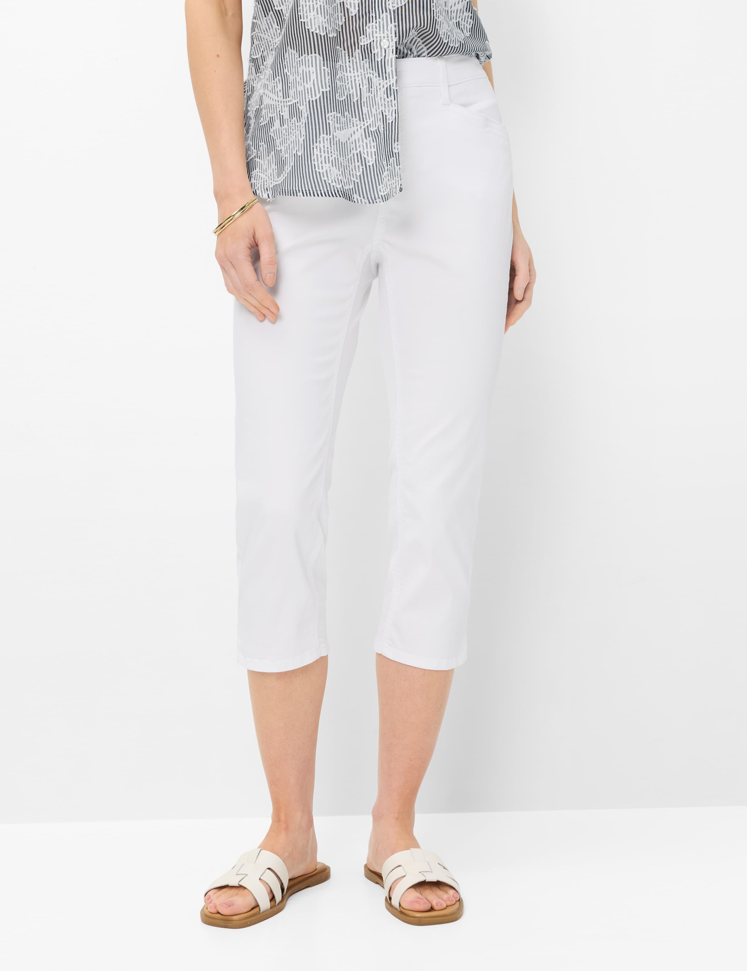 Brax Damen Caprihose Style Mary C White, Denim Weiß, Gr. 46K