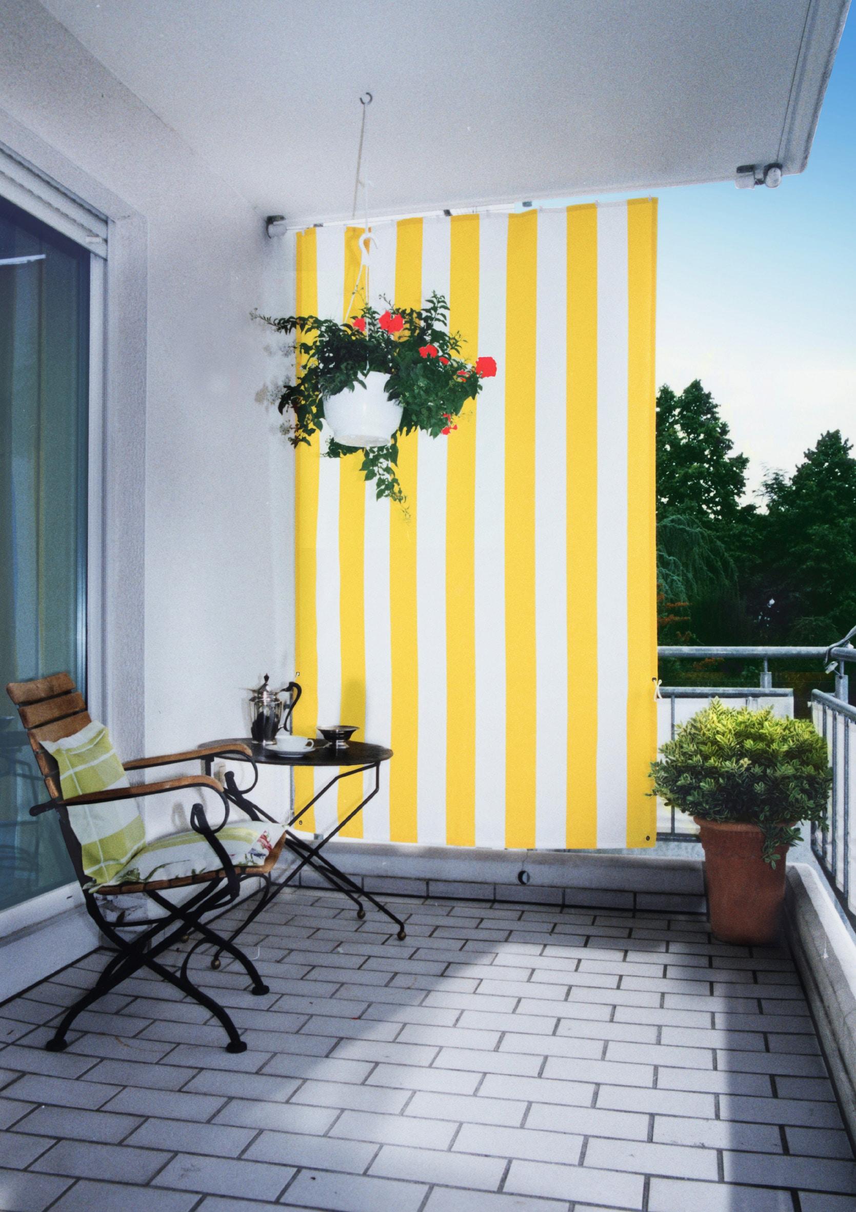 Senkrechtmarkise FLORACORD, gelb (gelb, weiß), B:140cm H:230cm L:140cm, Polyester, Markisen, Senkrechtmarkise, BxH: 140x230 cm, gelb/weiß