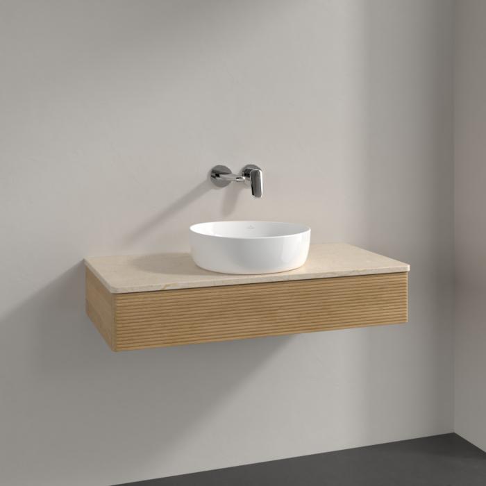 Villeroy Und Boch Antao Waschtisch-Unterschrank K09113HN 100X19X50Cm, Waschbeckenplattenfarbe Botticino, Honey Oak