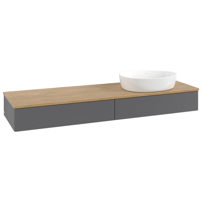 Villeroy Und Boch Antao Waschtisch-Unterschrank K16111GK 160X19X50Cm, Waschbeckenplattenfarbe Honey Oak, Anthracite Matt Lacquer