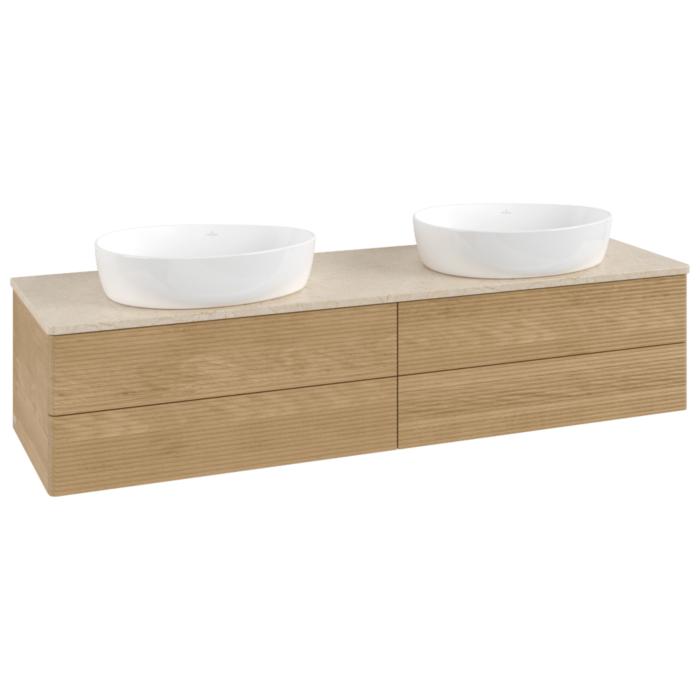 Villeroy Und Boch Antao Waschtisch-Unterschrank K28113HN 160X36X50Cm, Waschbeckenplattenfarbe Botticino, Honey Oak