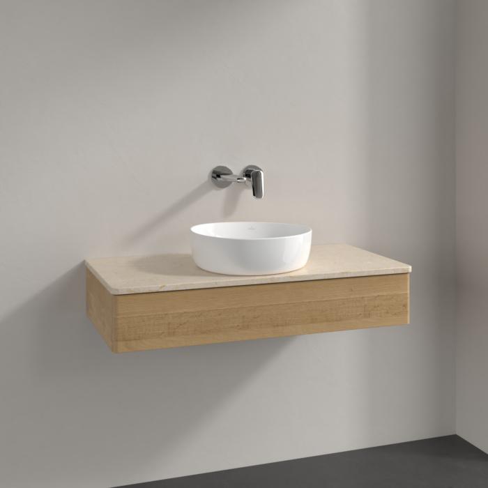 Villeroy Und Boch Antao Waschtisch-Unterschrank K09013HN 100X19X50Cm, Waschbeckenplattenfarbe Botticino, Honey Oak