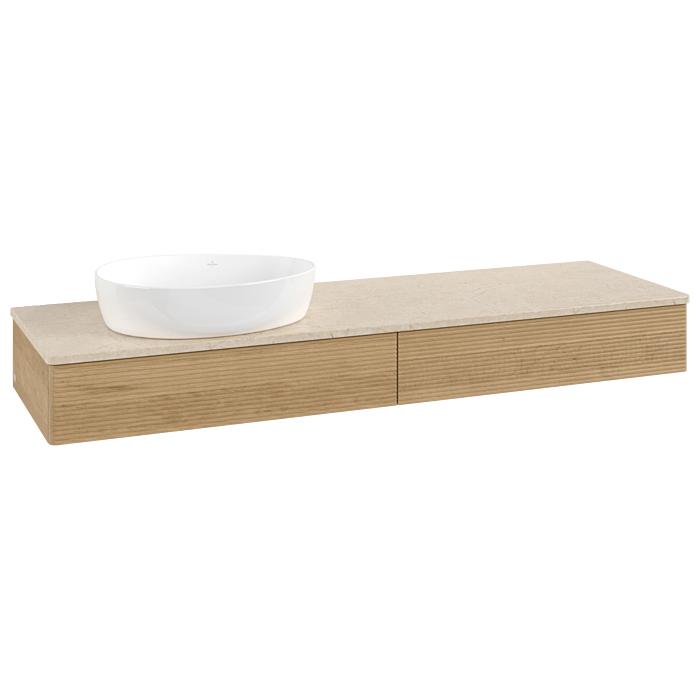 Villeroy Und Boch Antao Waschtisch-Unterschrank K15113HN 160X19X50Cm, Waschbeckenplattenfarbe Botticino, Honey Oak