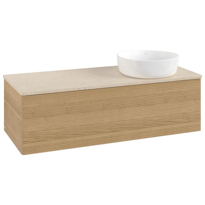 Villeroy Und Boch Antao Waschtisch-Unterschrank K34113HN 120X36X50Cm, Waschbeckenplattenfarbe Botticino, Honey Oak