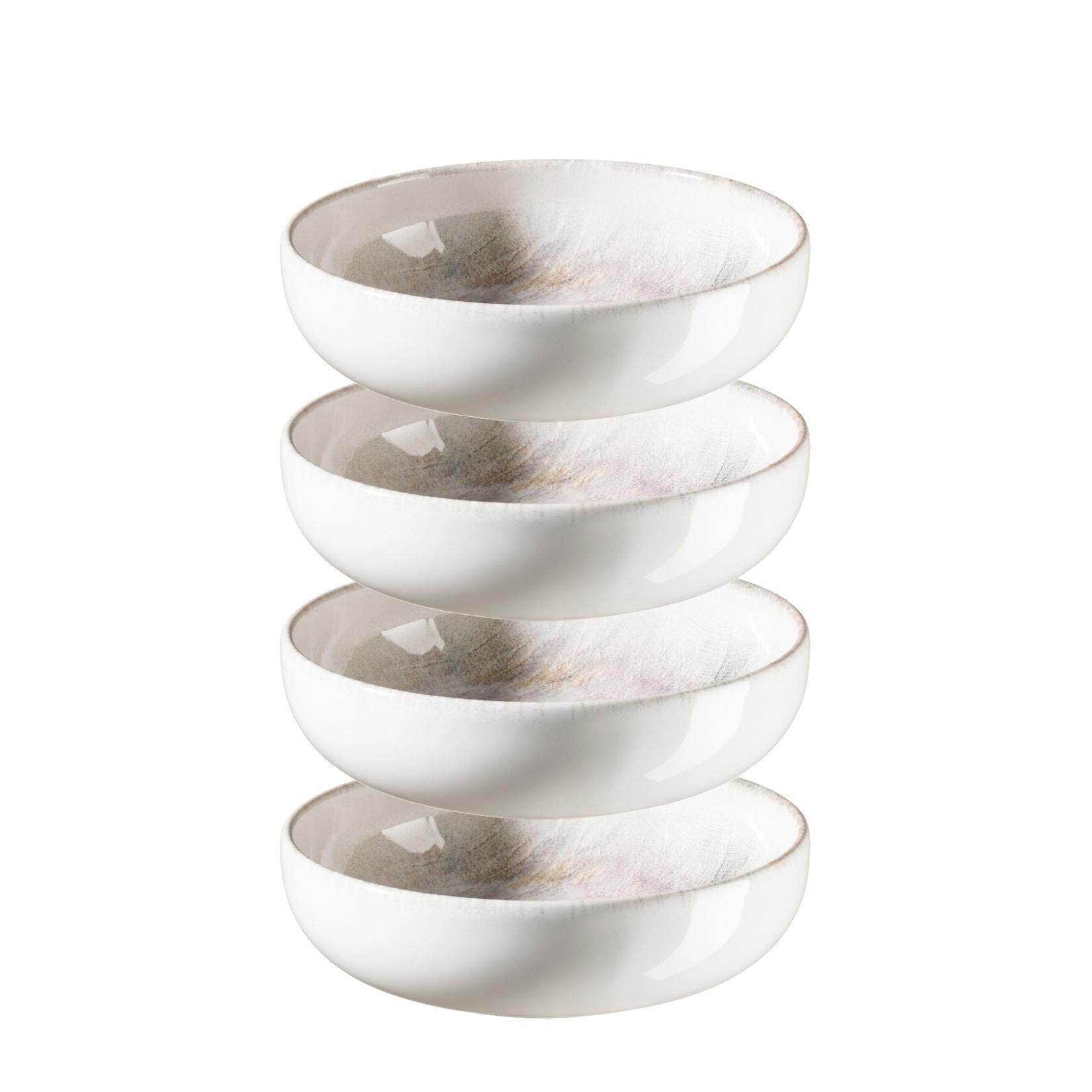Mäser SchüSsel-Set, Steinzeug Aquarellia Weiß, Lila