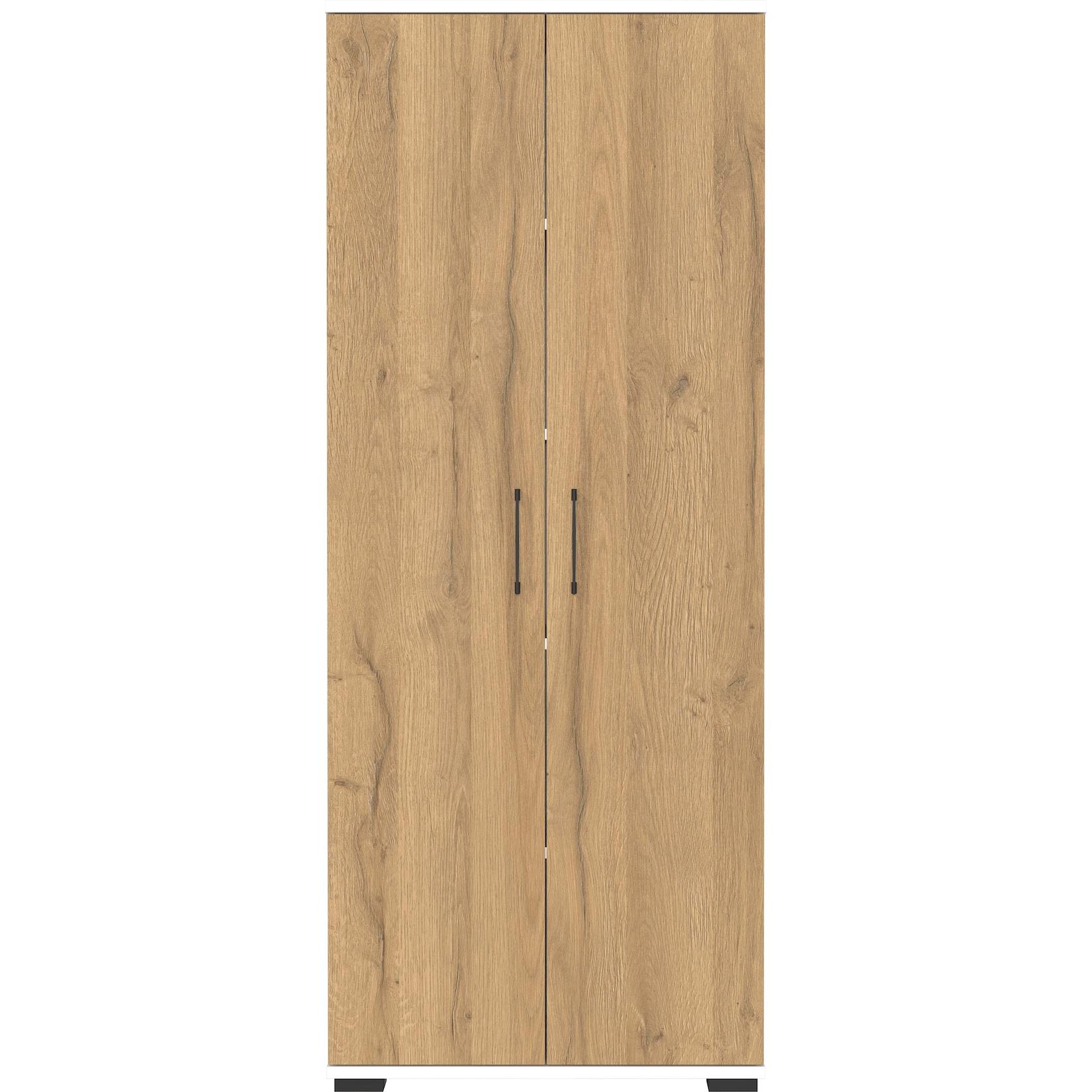 Germania Aktenschrank 4250-559 Gw-Profi, In Weiß/Grandson-Eiche-Nb., Mit Metallgriffen, 80 X 200 X 40 Cm (Bxhxt)