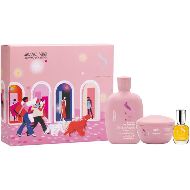 Alfaparf Milano Semi di Lino Moisture Holiday Kit Gift Set voor Intensieve Hydratatie 3 st