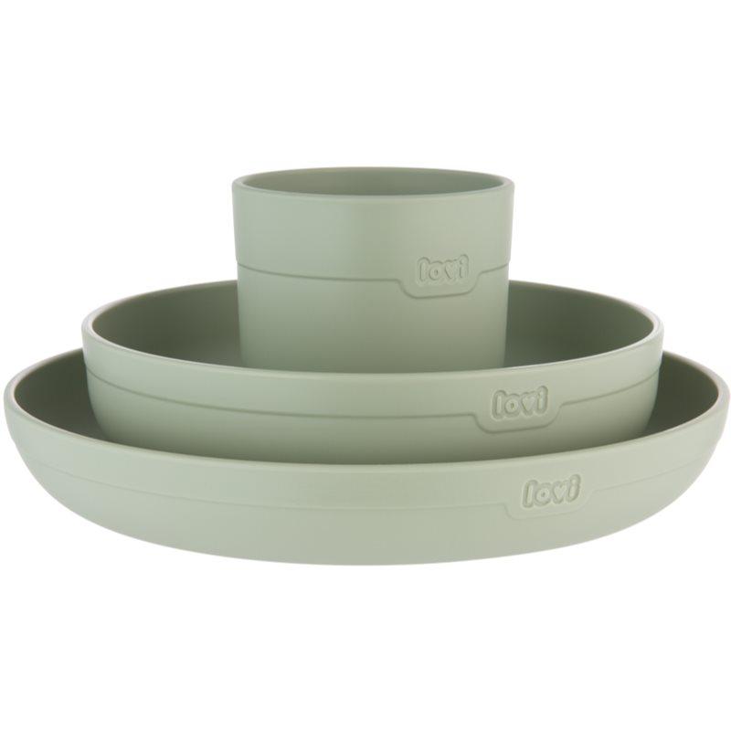 LOVI Tableware Set with Cup servies Pistachio 3 st