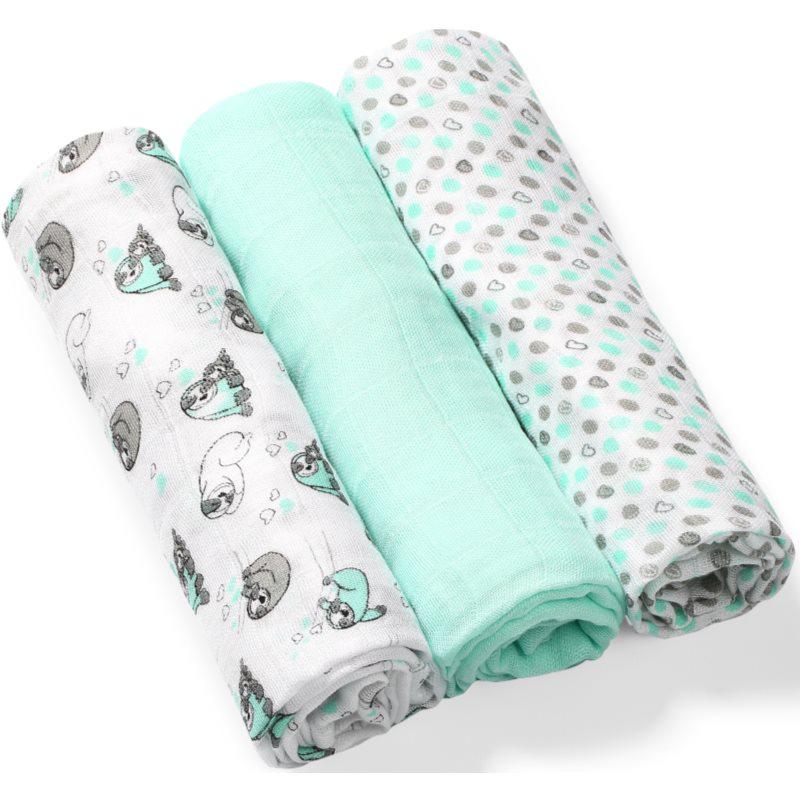 BabyOno Take Care Natural Diapers stoffen luiers 70 x 70 cm Mint 3 st