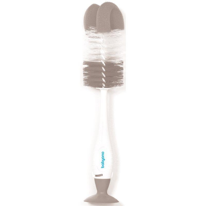 BabyOno Take Care Brush for Bottles and Teats schoonmaakborstel 2 in 1 Grey 1 st
